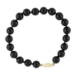 14K Onyx Beaded Bracelet